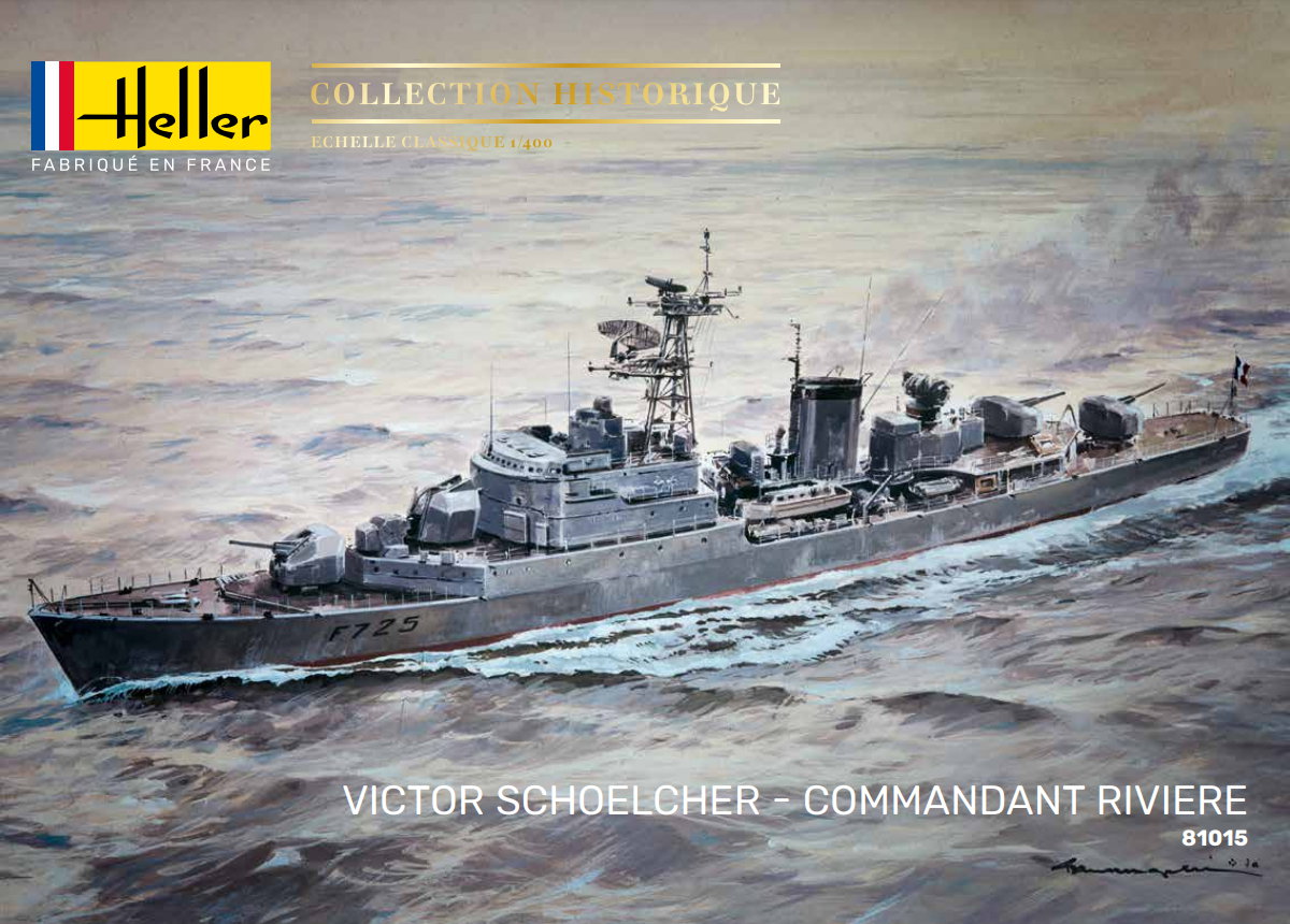Maquette Marine Heller HELLER 1/400 Victor Schoelcher - Commandant Rivière - Maquette Bateau 81015 Neuve
