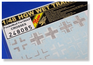 HGW 1/48 wet transfer for Focke Wulf Fw190A/F - Crosses - 248085 HGW 1/48 wet transfer for Focke Wulf Fw190A/F - Crosses - 248085