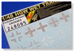 HGW 1/48 wet transfer for Focke Wulf Fw190A/F - Crosses - 248085 HGW 1/48 wet transfer for Focke Wulf Fw190A/F - Crosses - 248085