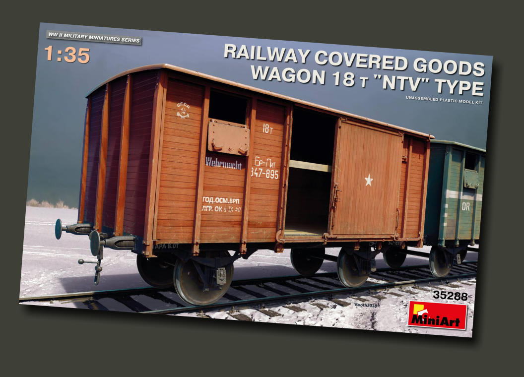 MiniArt 35288 - RAILWAY COVERED GOODS WAGON 18t “NTV” TYPE 1/35